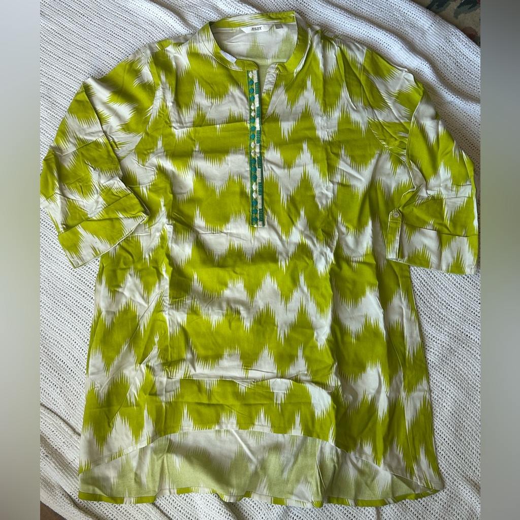 Patterned Green Kurta